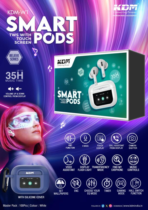 KDM Smart Pods bluetooth headphones