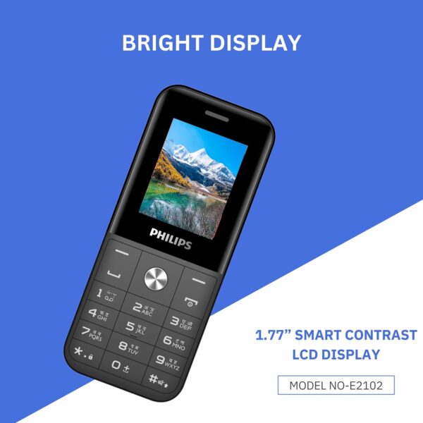 Philips All-New E2102 Sleek & Stylish Keypad Mobile