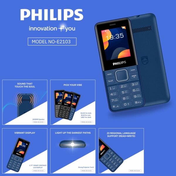 Philips All-New E2103 Sleek & Stylish Keypad Mobile